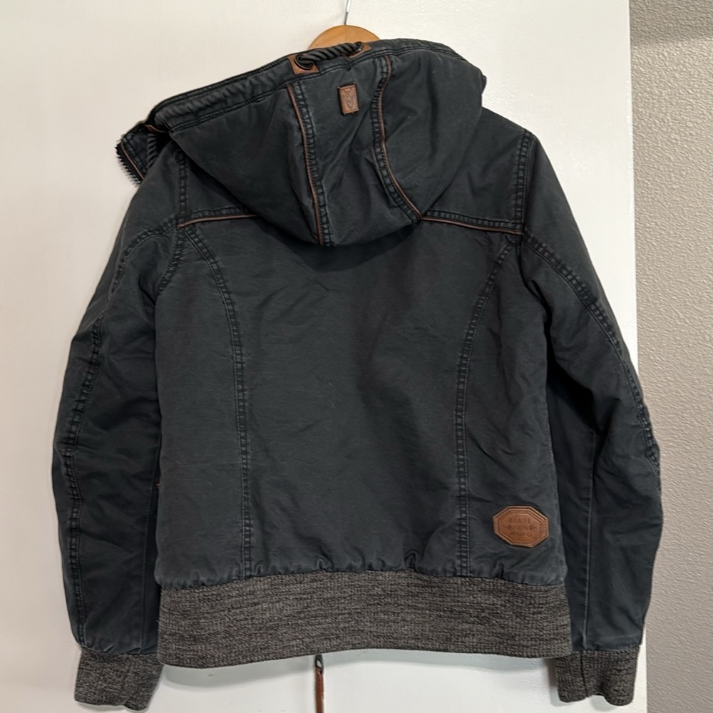 Naketand Black and Brown Hooded Jacket sz M - Picture 8 of 11